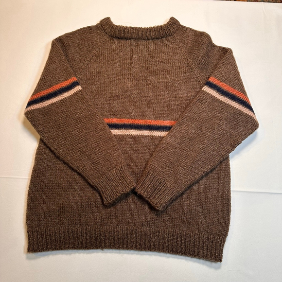 Handmade | Recycled Wool Blend Stripe Sweater | Earthtone Heritage Knit | M - Picture 2 of 7